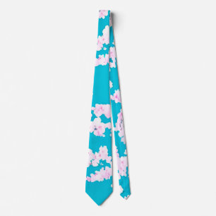 Japanese Cherry Blossom Pattern Spring Blooms Tie