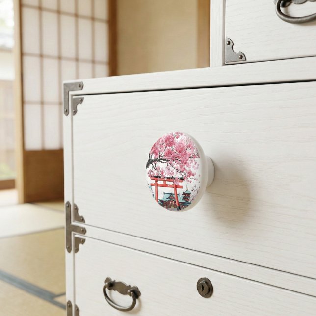 Japanese Cherry Blossom Sakura Floral Drawer Pull (Creator Uploaded)