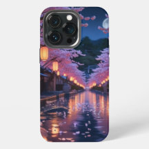 Japanese Cherry Blossom Sakura Phone Case - Night