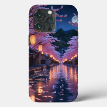 Japanese Cherry Blossom Sakura Phone Case - Night