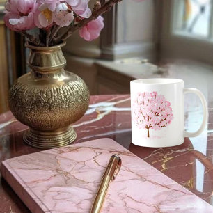 Japanese Cherry Blossom Sakura Tree Floral Art Ele Coffee Mug