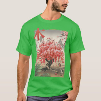 Japanese Cherry Blossom Sakura Vintage Style Retro T-Shirt