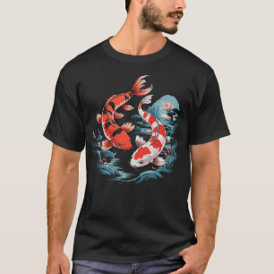 Japanese Cherry Blossom Tree Koi Fish Yin T-Shirt