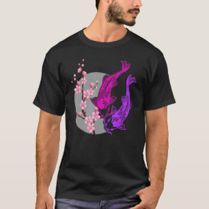 Japanese Cherry Blossom Tree Koi Fish Yin Yang Men T-Shirt