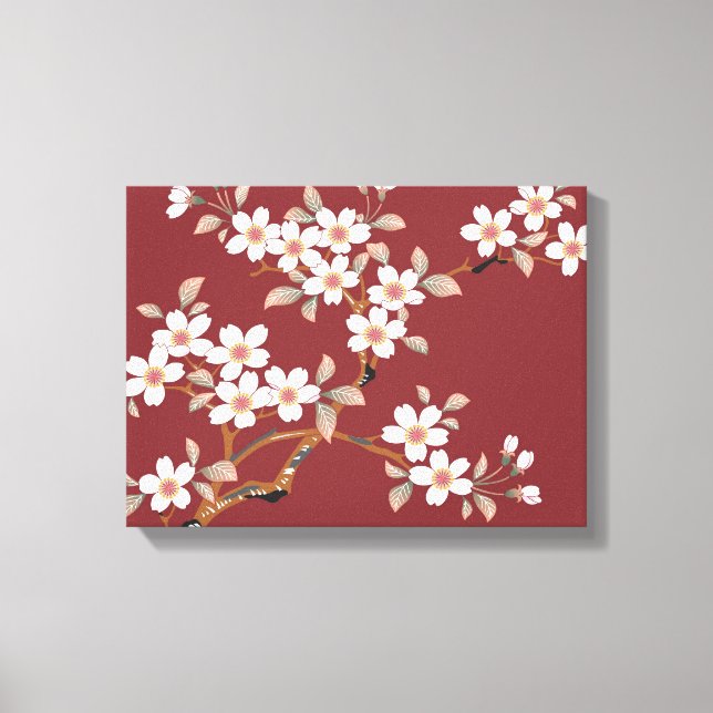 Japanese Cherry Blossoms Canvas Print (Front)