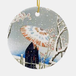 Japanese Cherry Blossoms Ceramic Ornament