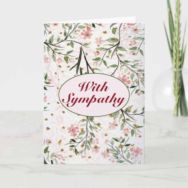Japanese Cherry Blossoms Flowers with Sympathy Card (Front)