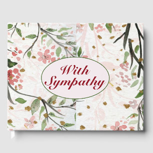 Japanese Cherry Blossoms Flowers with Sympathy Guest Book