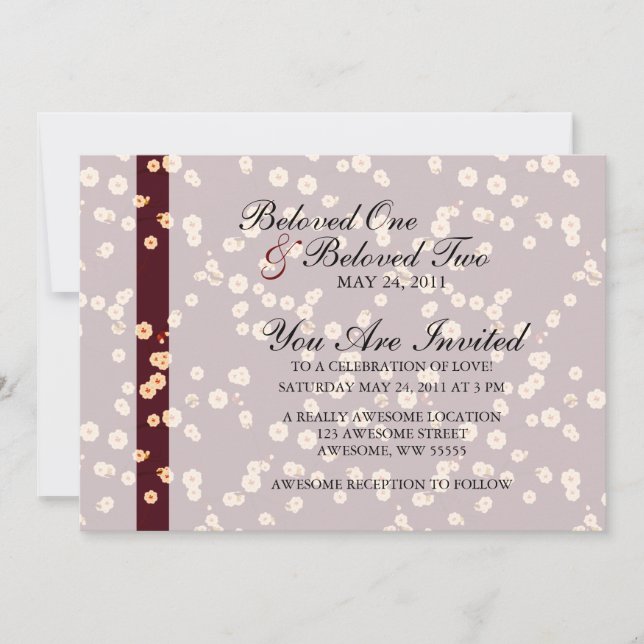 Japanese Cherry Blossoms Invitation (Front)