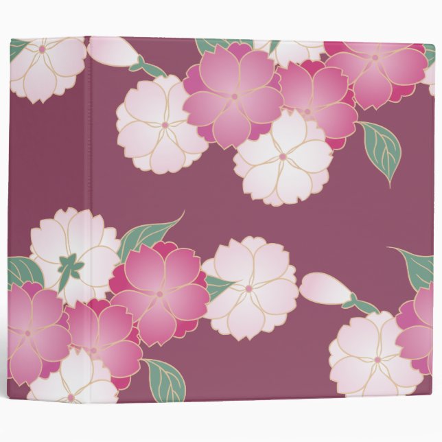 Japanese Cherry Blossoms Pattern Binder (Front/Spine)