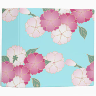 Japanese Cherry Blossoms Pattern Binder