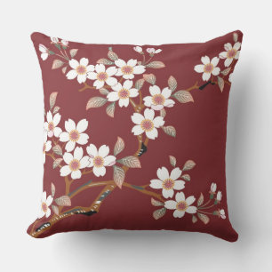 Japanese Cherry Blossoms Throw Pillow