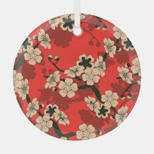 Japanese Cherry Branch: Stylish Glass Ornament