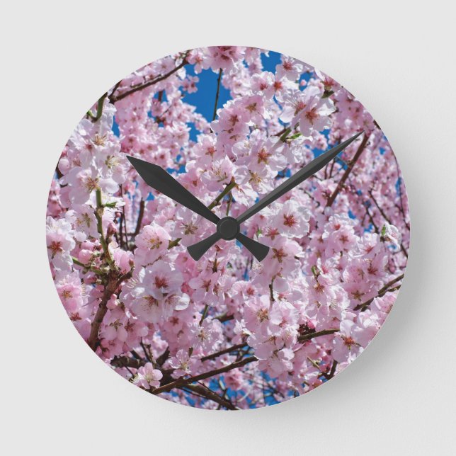 Japanese cherry Flower Round Clock (Front)