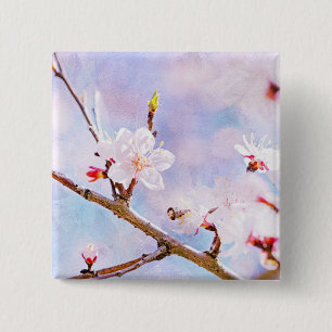 Japanese Cherry - Sakura In Bloom 2 Inch Square Button