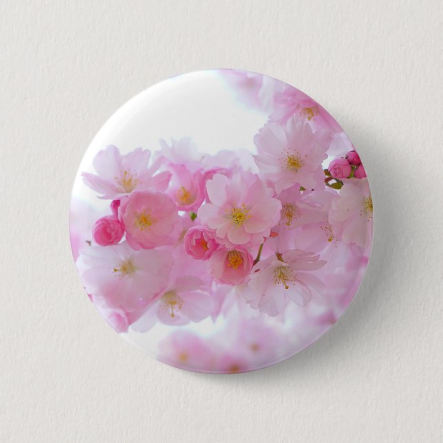Japanese Cherry Tree Blossom 2 Inch Round Button (Front)