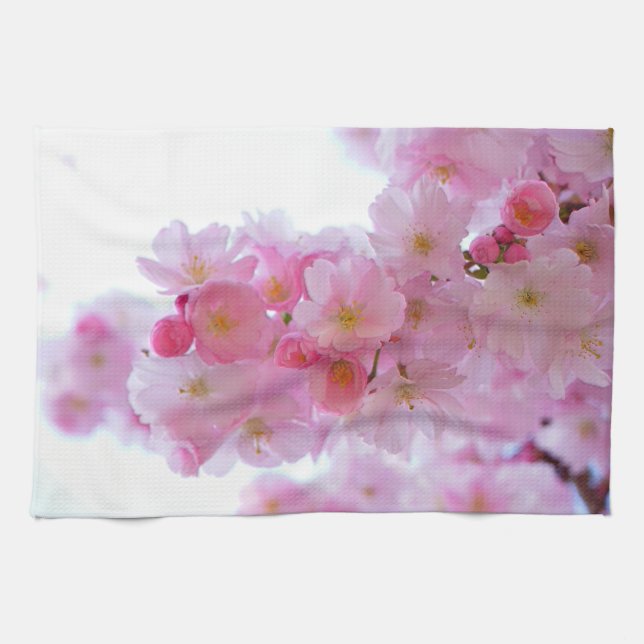 Japanese Cherry Tree Flower Kitchen Towel (Horizontal)