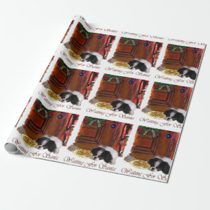 Japanese Chin Awaiting Christmas Wrapping Paper