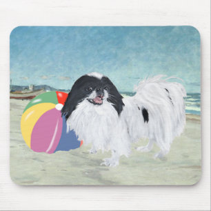 Japanese Chin Beach Ball Mouse Pad