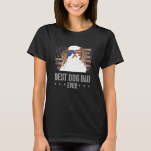 Japanese Chin Best Dog Dad Ever Retro Usa American T-Shirt