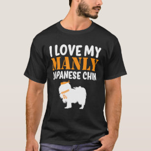 Japanese Chin Canine  Boy Dog Manly Gender Reveal  T-Shirt