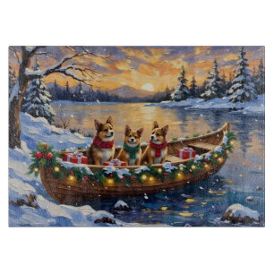 Japanese Chin Christmas Boat Holiday Cutting Board