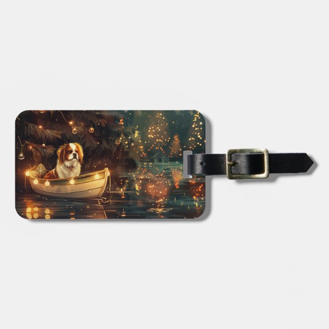 Japanese Chin Christmas Festive Voyage  Luggage Tag (Front Horizontal)