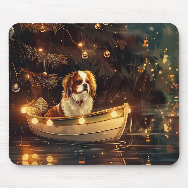 Japanese Chin Christmas Festive Voyage  Mouse Pad (Front)