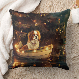 Japanese Chin Christmas Festive Voyage  Throw Pillow