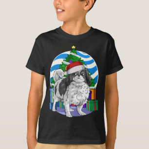 Japanese Chin Cute Santa Christmas Tree Decor T-Shirt