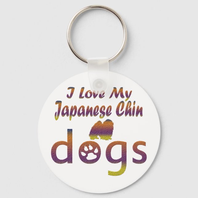 Japanese Chin designs Keychain (Front)