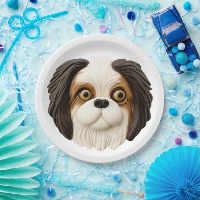 Japanese Chin Dog 3D Inspired Paper Plate (Party)