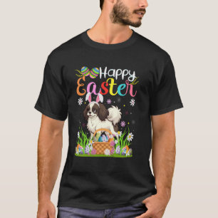 Japanese Chin Dog Happy Easter Egg Hunt Bunny Ear T-Shirt