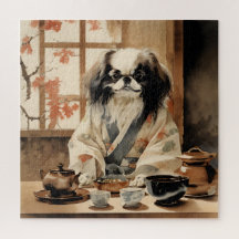 Japanese Chin Dog Hosting a Tea Ceremony 