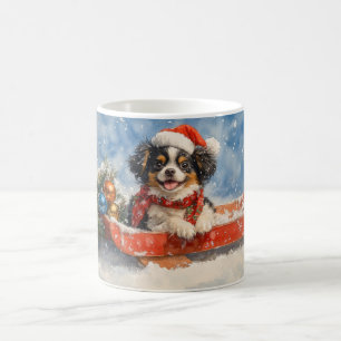 Japanese Chin Dog in Sledge Let it Snow Christmas Coffee Mug