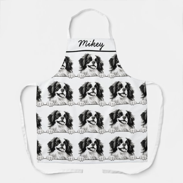 Japanese Chin Dog Personalized Hand Drawing Apron (Front)