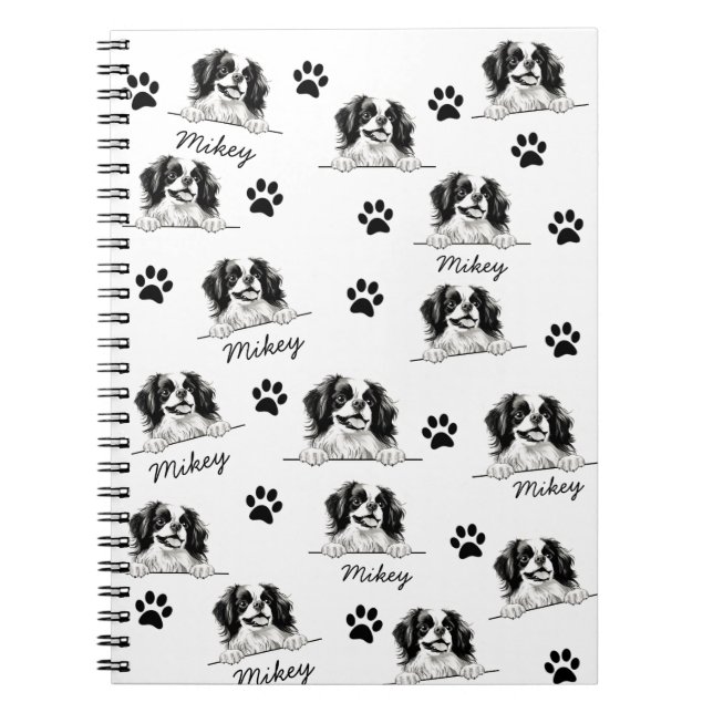Japanese Chin Dog Personalized Hand Drawing Notebook (Front)