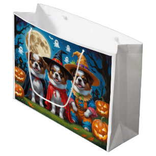 Japanese Chin Dogs Pumpkin Halloween Funny Large Gift Bag
