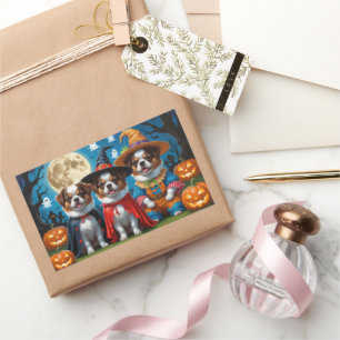 Japanese Chin Dogs Pumpkin Halloween Funny Sticker