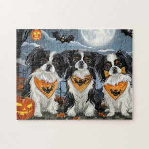 Japanese Chin Halloween Spooky Jigsaw Puzzle