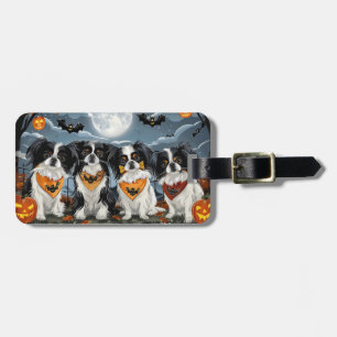 Japanese Chin Halloween Spooky Luggage Tag