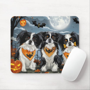 Japanese Chin Halloween Spooky Mouse Pad