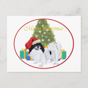 Japanese Chin Merry Christmas Holiday Postcard