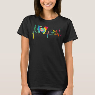 Japanese Chin Mom Dad Heartbeat Tie Dye Dog T-Shirt
