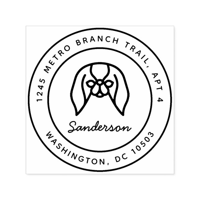 Japanese Chin/Pekingese Return Address Stamp (Design)
