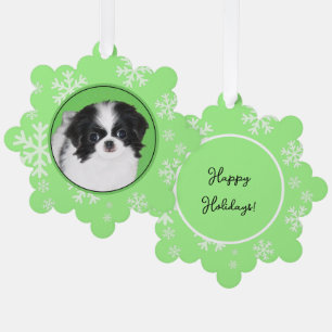 Japanese Chin Puppy Painting - Dog Art Ornament Card