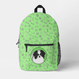 Japanese Chin Puppy Painting - Dog Art Printed Backpack