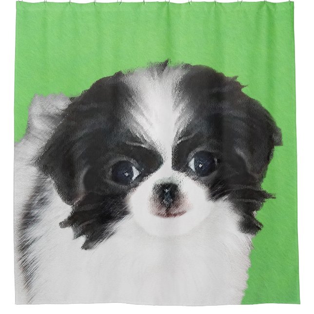 Japanese Chin Puppy Painting - Original Dog Art (Front)