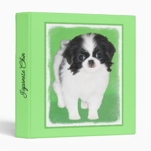 Japanese Chin Puppy Painting - Original Dog Art Binder