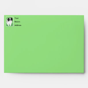 Japanese Chin Puppy Painting - Original Dog Art Envelope